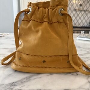 Rare Artisan "A. L. Farrell" Handmade Leather Handbag Bucket Bag Hobo Studded